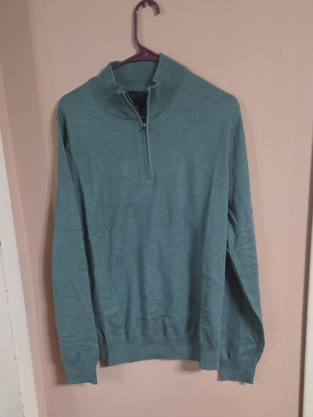 14th & Union Men's Zip-Neck Sweater in Teal